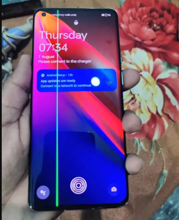 Oneplus 9 pro only display me 1 line hai